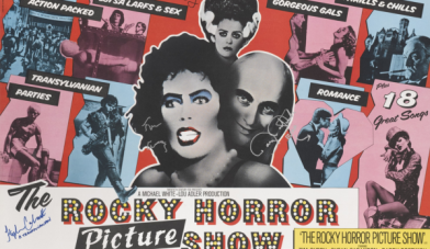 Rocky Horror Picture show film poster with character images on it