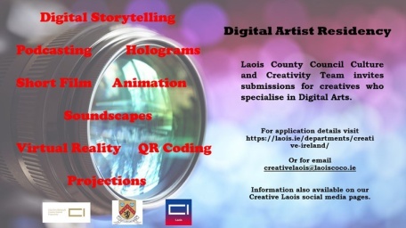 Call out image for creative laois digital artist in residence