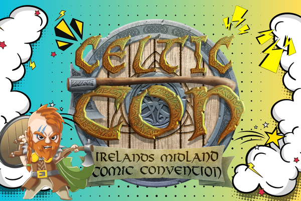 Celtic Con logo for the convention on comic book style graphic poster image