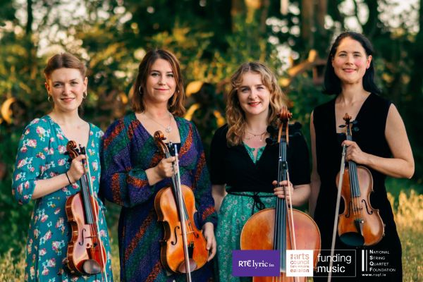 Ora quartet group featuring 4 musicians with their stringed instruments