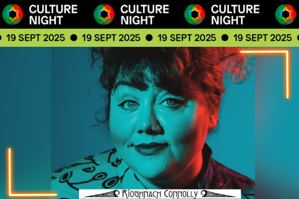 Culture night Website Image Jof rioghnach connolly close up of face in blue lighting